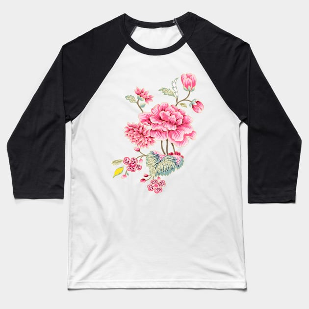 Hot Pink Flower Bouquet Baseball T-Shirt by greenoriginals